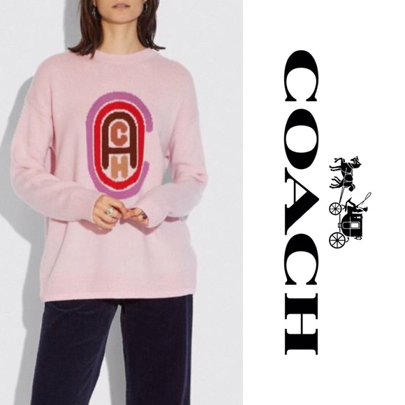 Coach | Sweaters | Coach Intarsia Pink Sweater | Poshmark